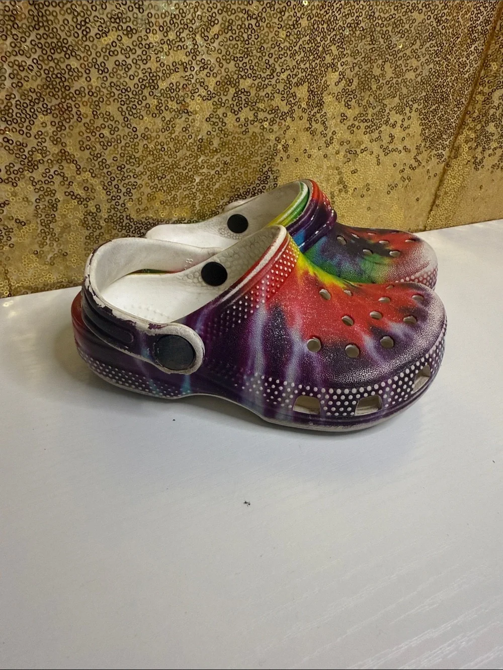 CROCS Kids Multicolor Tie-Dye Slip-On Clogs